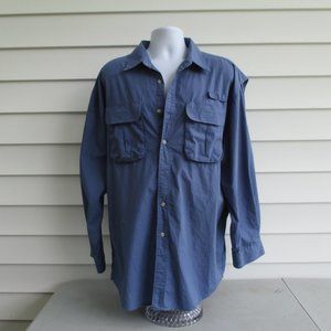 World Wide Sportsman Blue XXL Long Sleeve Vented Fishing Shirt